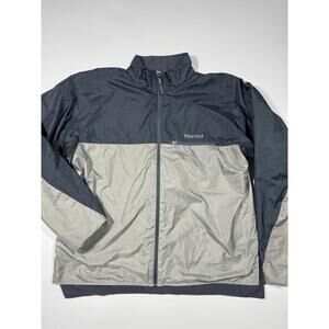 Marmot Mens XL Mesh Lined Windbreaker Jacket Gray Full Zip Lightweight Shell